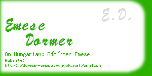 emese dormer business card